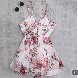 Spaghetti strap Floral Print Romper so cute!!